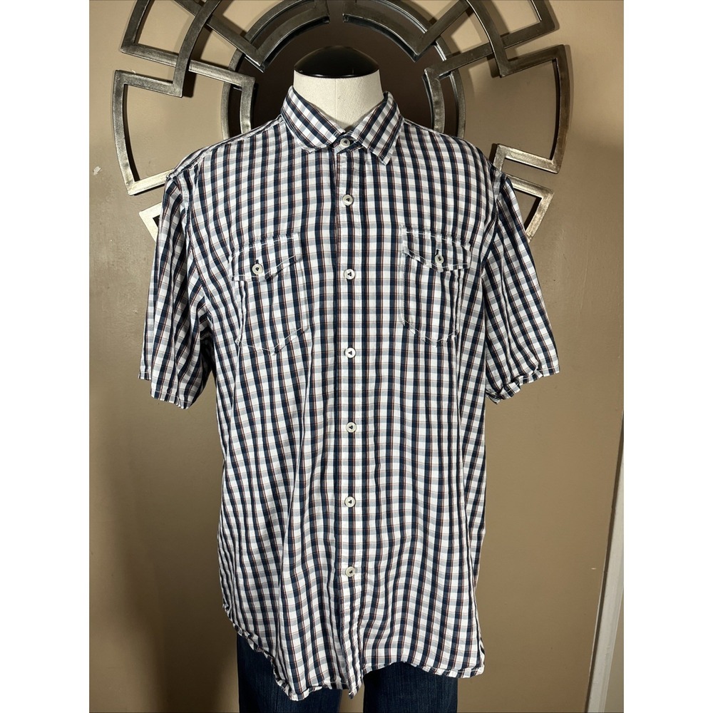 Tommy Bahama Jeans Men's Island Modern Fit Plaid Short Sleeve Shirt Size L